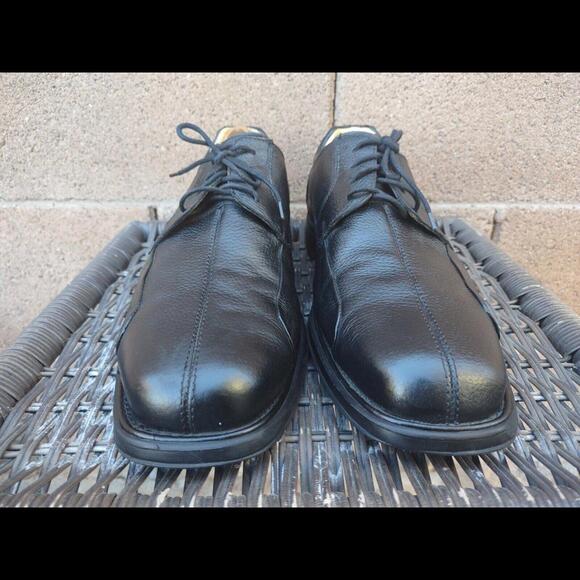 Belvedere Bay Bridge Men’s Black Leather Oxford Shoes Size 12 EEE Wide - Brazil - Picture 3 of 9
